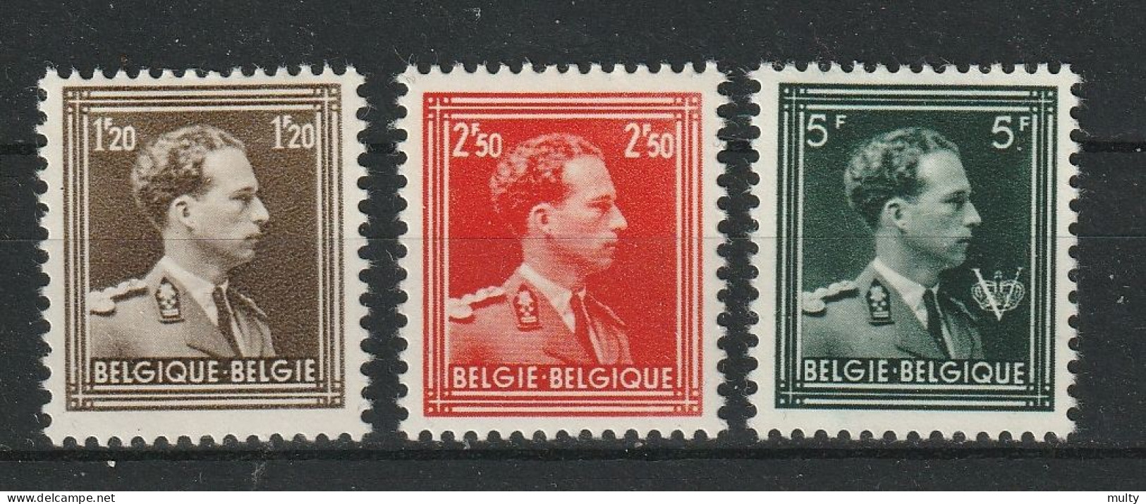 België OCB 1005 / 1007 * MH - 1936-1957 Open Kraag