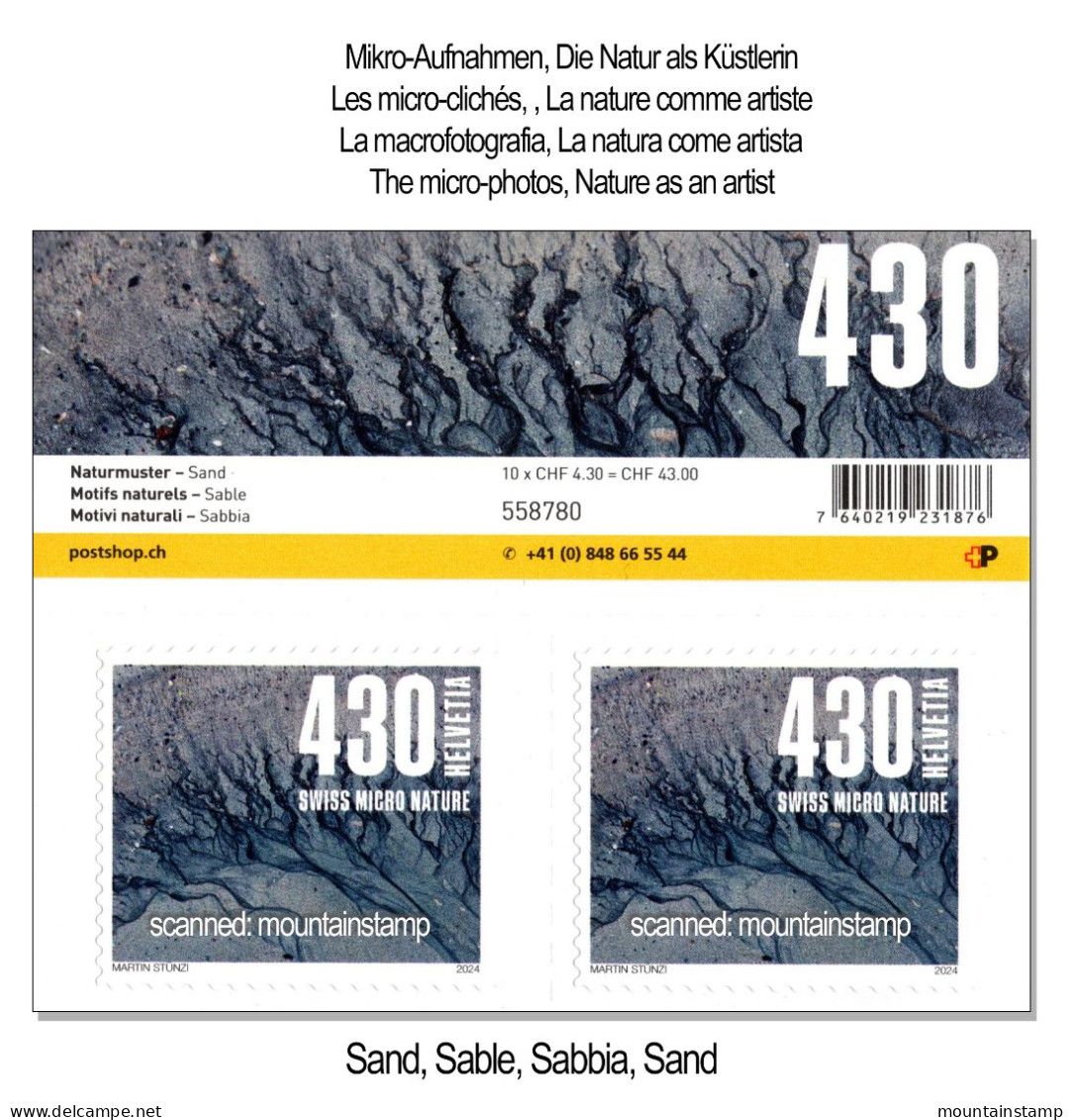Switzerland 2024 Naturmuster Motifs Naturels Motivi Naturali Natural Patterns Sand - Sable - Sabbia - Sand - Neufs