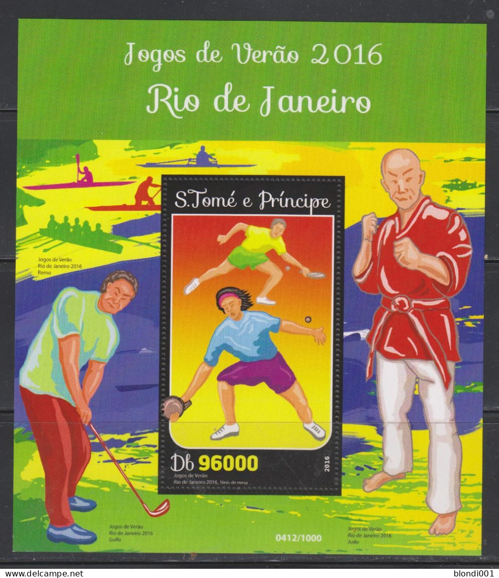 Olympics 2016 - Table Tennis - SAO TOME - S/S MNH - Summer 2016: Rio De Janeiro