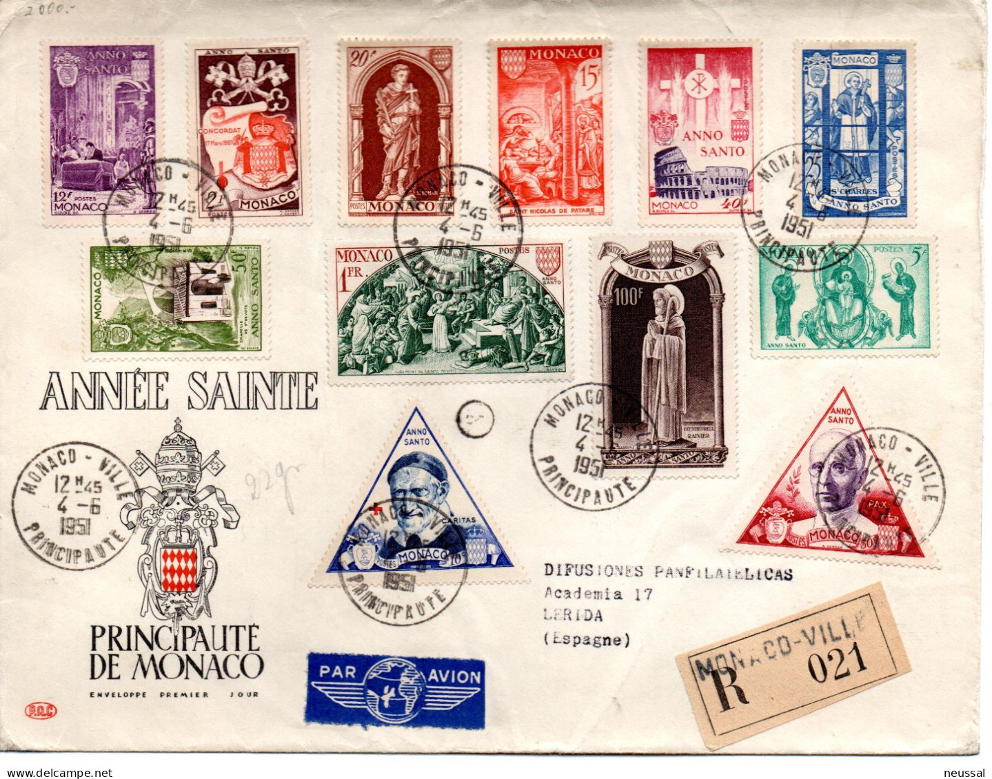 Carta  Con Serie Nº 353/64 Certificada Monaco - Briefe U. Dokumente