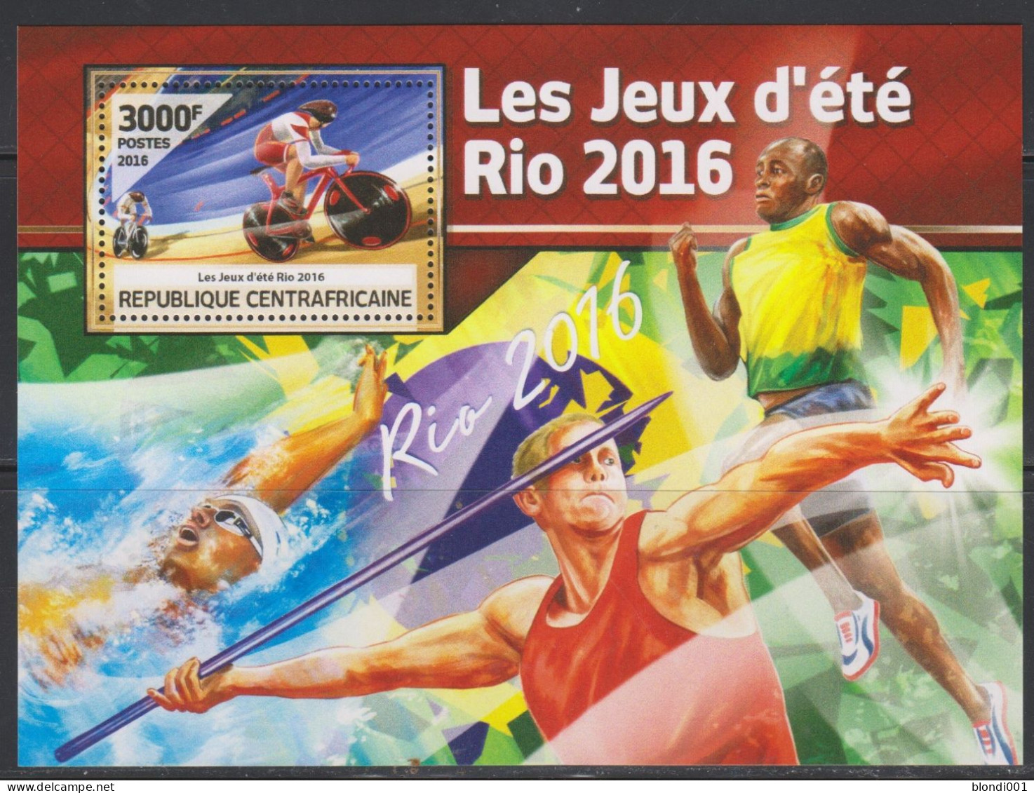 Olympics 2016 - Cycling - C.-AFRICA - S/S MNH - Zomer 2016: Rio De Janeiro