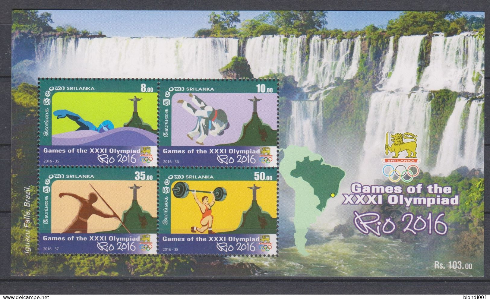 Olympics 2016 - Judo - SRI LANKA - S/S MNH - Verano 2016: Rio De Janeiro