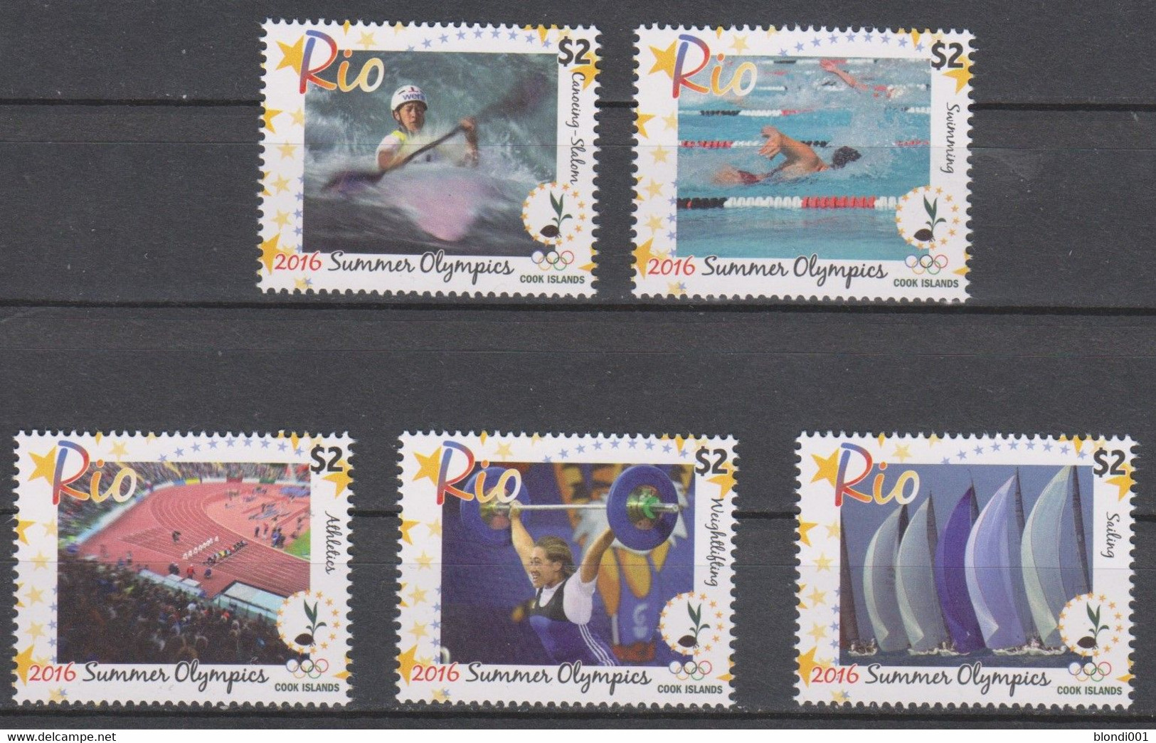 Olympics 2016 - Weightlifting - Sailing - COOK ISLANDS - Set MNH - Summer 2016: Rio De Janeiro