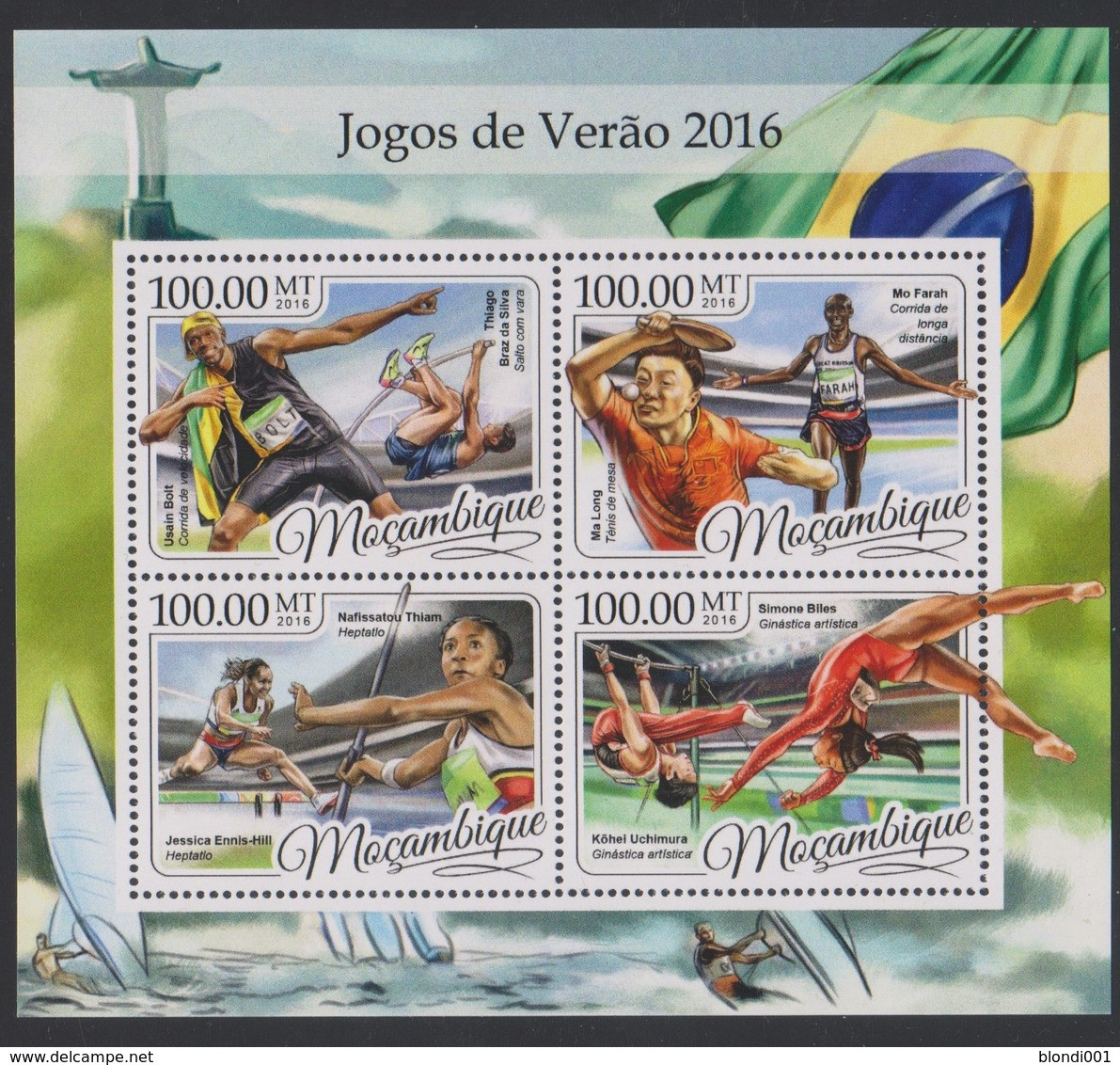 Olympics 2016 - Table Tennis - Gymnastics - MOZAMBIQUE - S/S MNH - Eté 2016: Rio De Janeiro