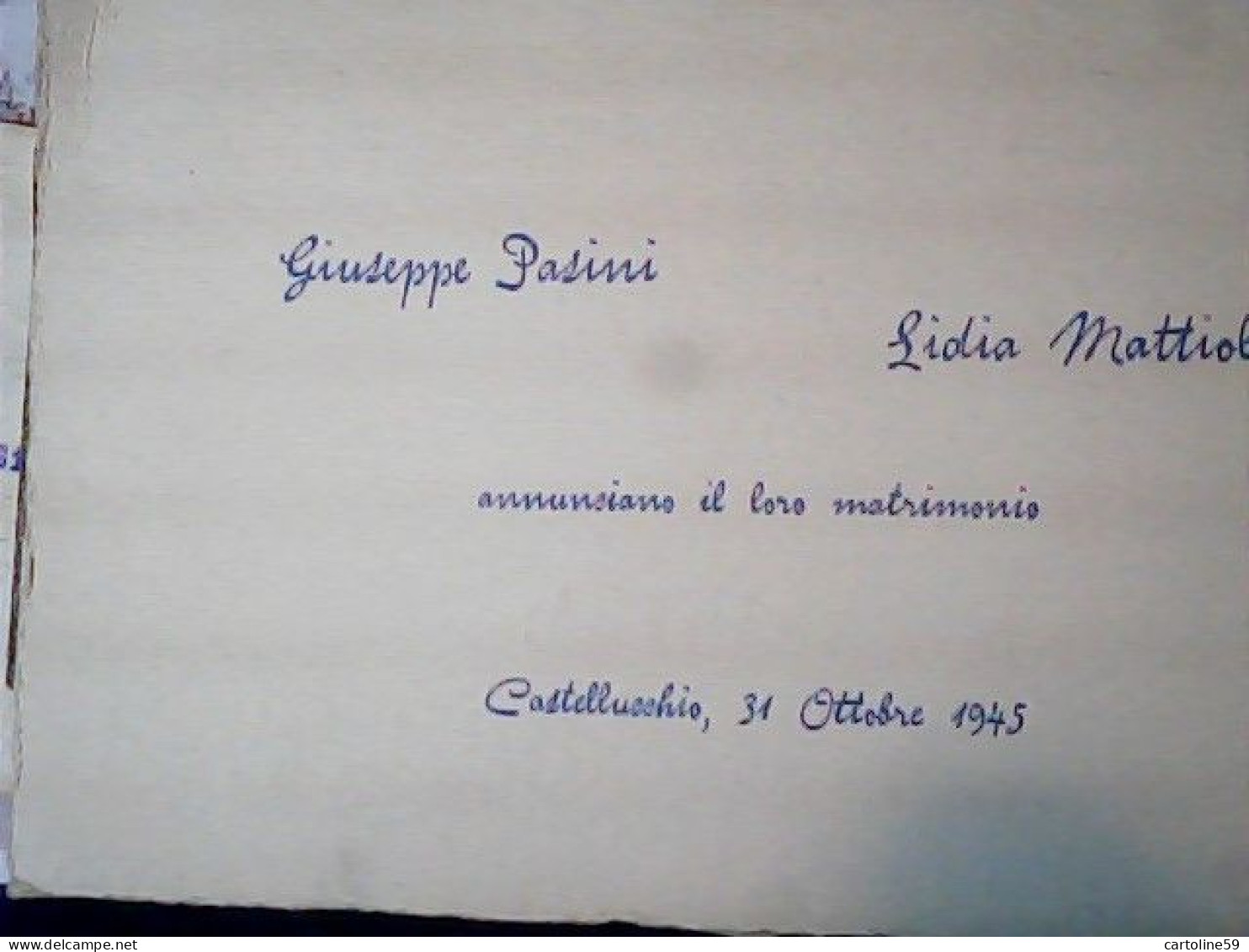 CASTELLUCCHIO MANTOVA MATRIMONIO PARINI  OTTOBRE 1945  JR4831 - Wedding