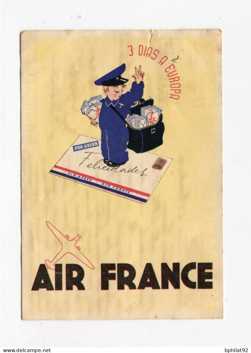 !!! ARGENTINE, CARTE AIR FRANCE PAR AVION DE BUENOS AIRES POUR LA FRANCE DE 1939 - Briefe U. Dokumente