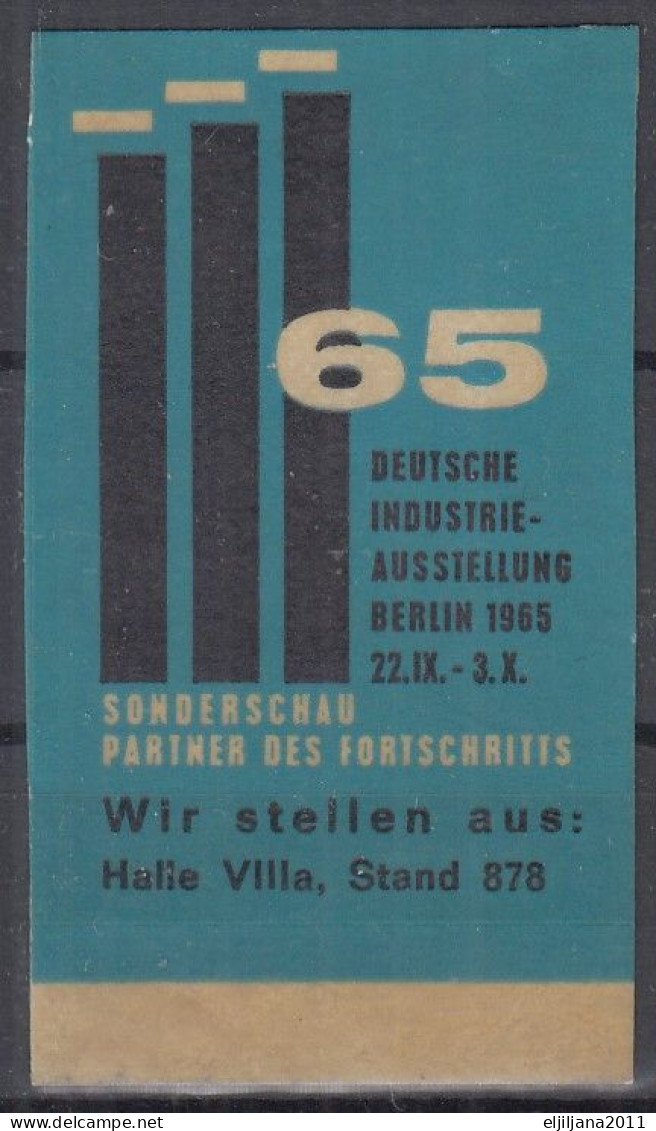 Germany, BERLIN 1965 ⁕ Deutsche Industrie Ausstellung ⁕ 1v MNH Cinderella Vignette Reklamemarke Advertising Label - Erinnophilie