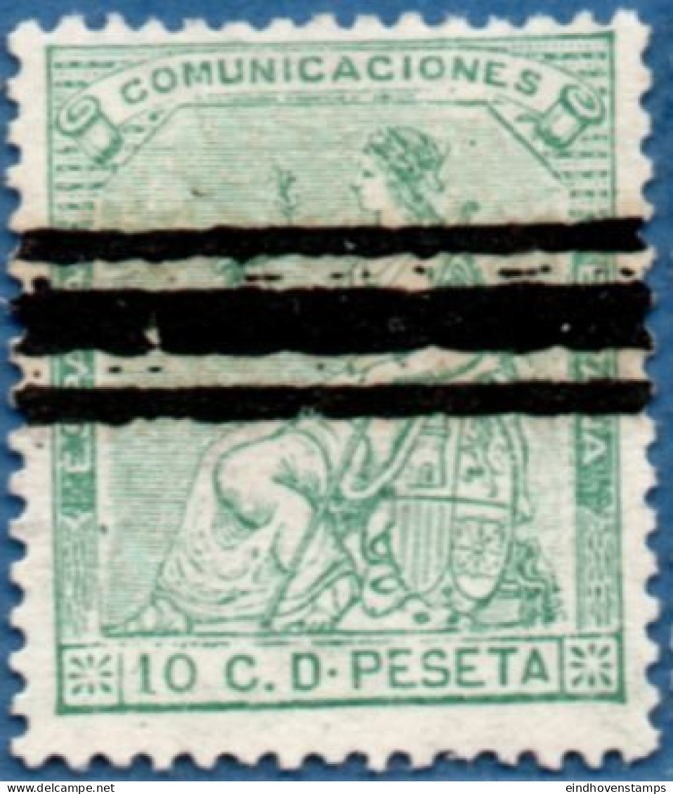 Spain 1873 Hispania Sitting 10 C Cancelled - Oblitérés