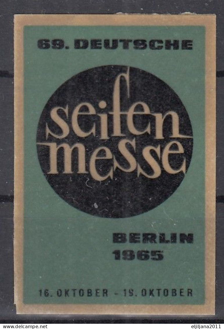 Germany, BERLIN 1965 ⁕ 69. Deutsche Seifen Messe ⁕ 1v MNH Cinderella Vignette Reklamemarke Advertising Label - Erinnophilie