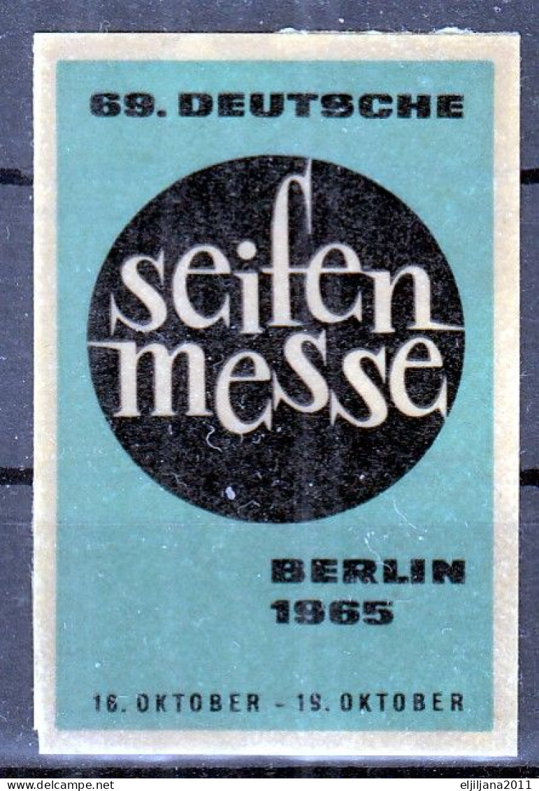 Germany, BERLIN 1965 ⁕ 69. Deutsche Seifen Messe ⁕ 1v MNH Cinderella Vignette Reklamemarke Advertising Label - Erinnophilie