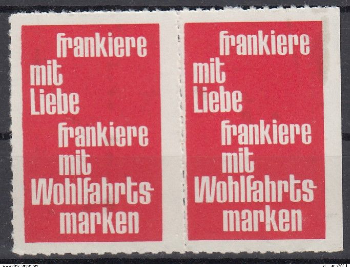 Germany ⁕ Frankiere Mit Liebe, Wohlfahrtsmarken ⁕ 2v MNH Cinderella Vignette Reklamemarke Advertising Label - Erinnophilie