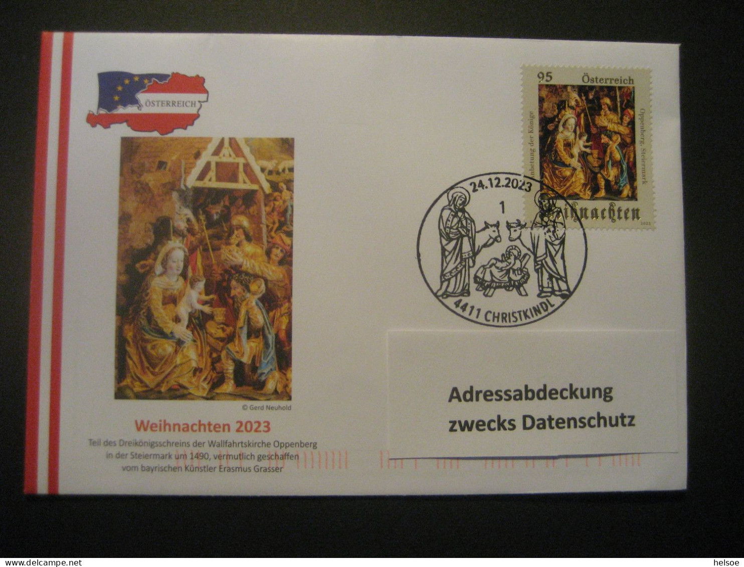 Österreich- Christkindl 24.12.2023, Sonderumschlag Mit Sonderstempel - Lettres & Documents