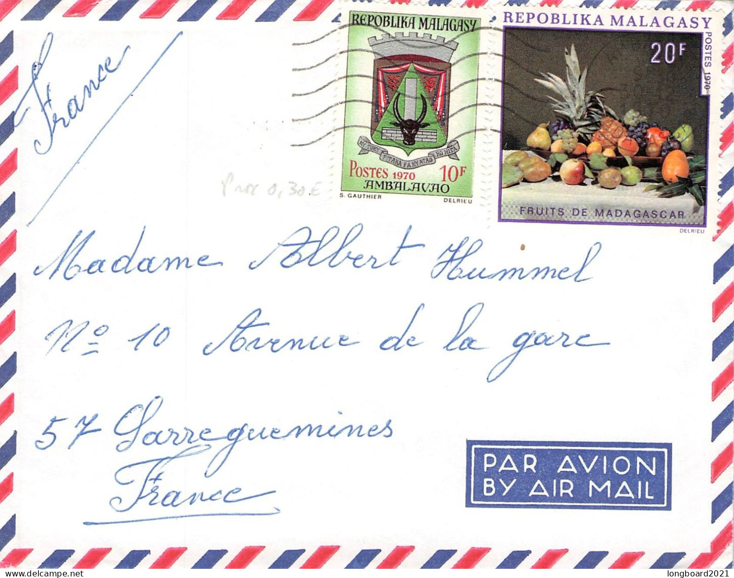 MALAGASY - AIRMAIL - FRANCE / 1528 - Madagaskar (1960-...)