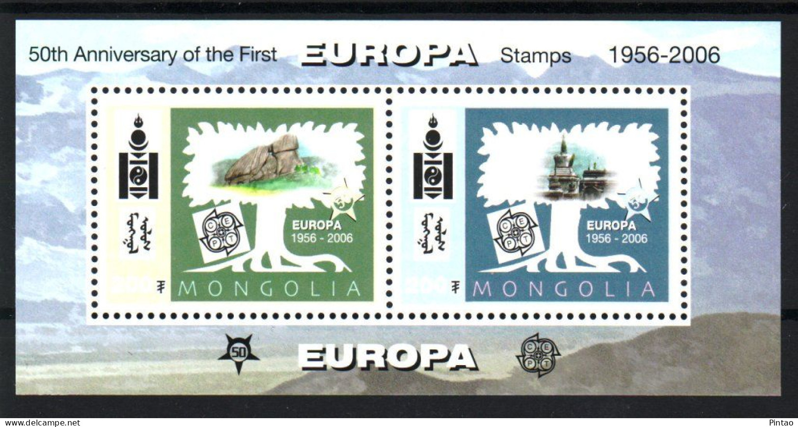 SSCF021- Mongólia 2006 - 50º Aniv Selos Europa_ MNH - 2006