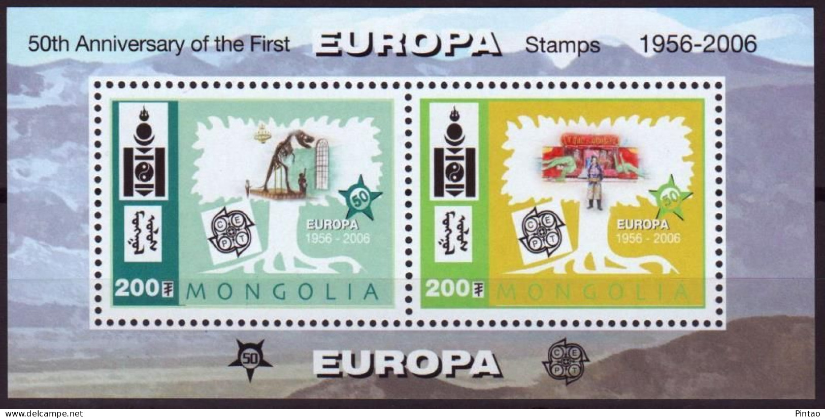 SSCF136- MONGÓLIA 2006- 50ºANIV. SELOS EUROPA- MNH - 2006