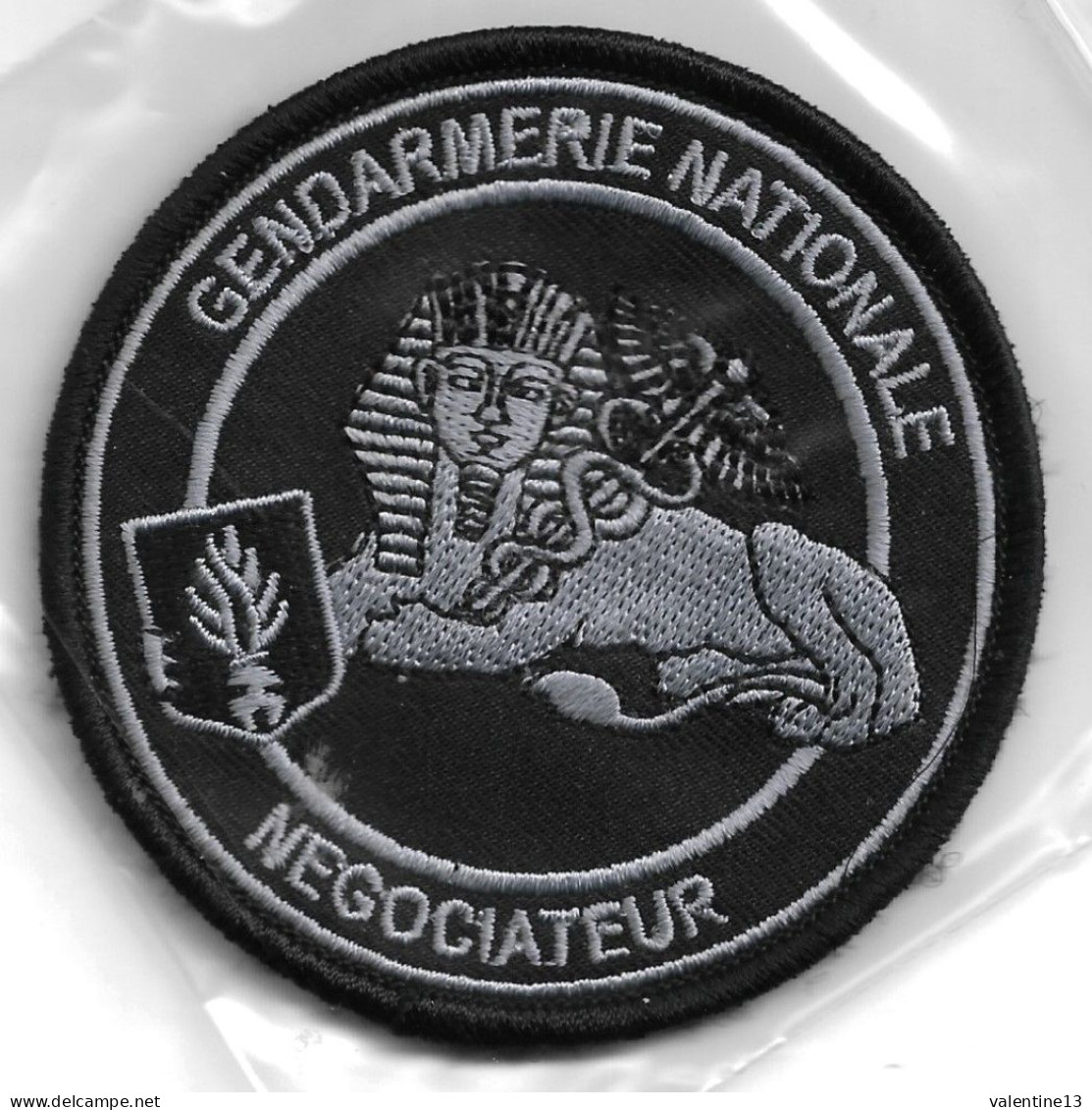 Ecusson Tissu GENDARMERIE NATIONALE NEGOCIATEUR BV NOIR - Polizei