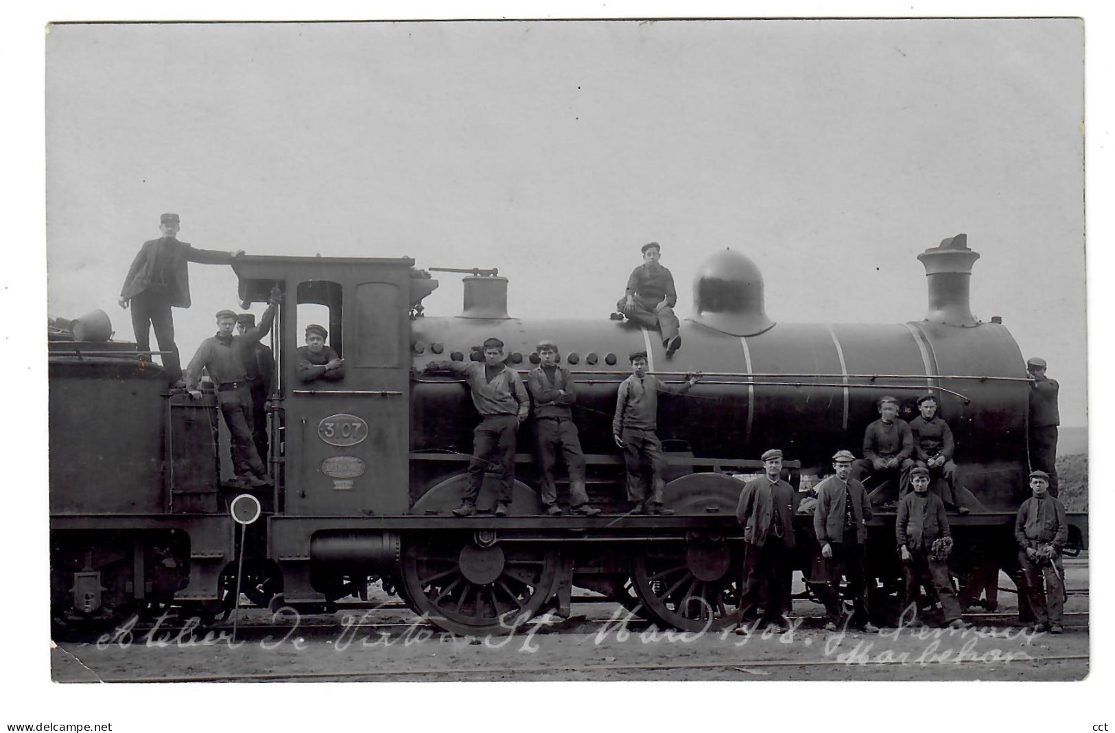 Saint-Mard  Virton  CARTE PHOTO   Atelier De Virton St Mard 1908   LOCOMOTIVE TRAIN VAPEUR - Virton