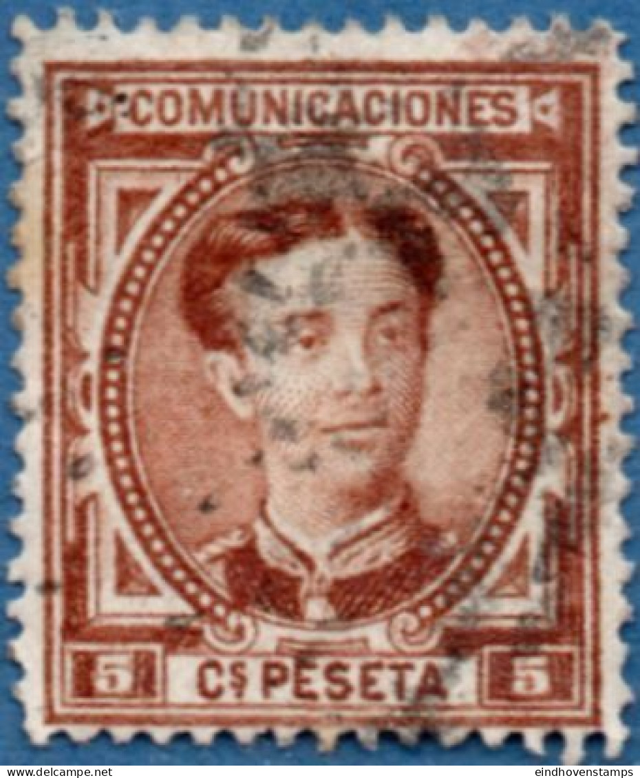 Spain 1876 Aalphonse XII 1 Value Cancelled - Usados