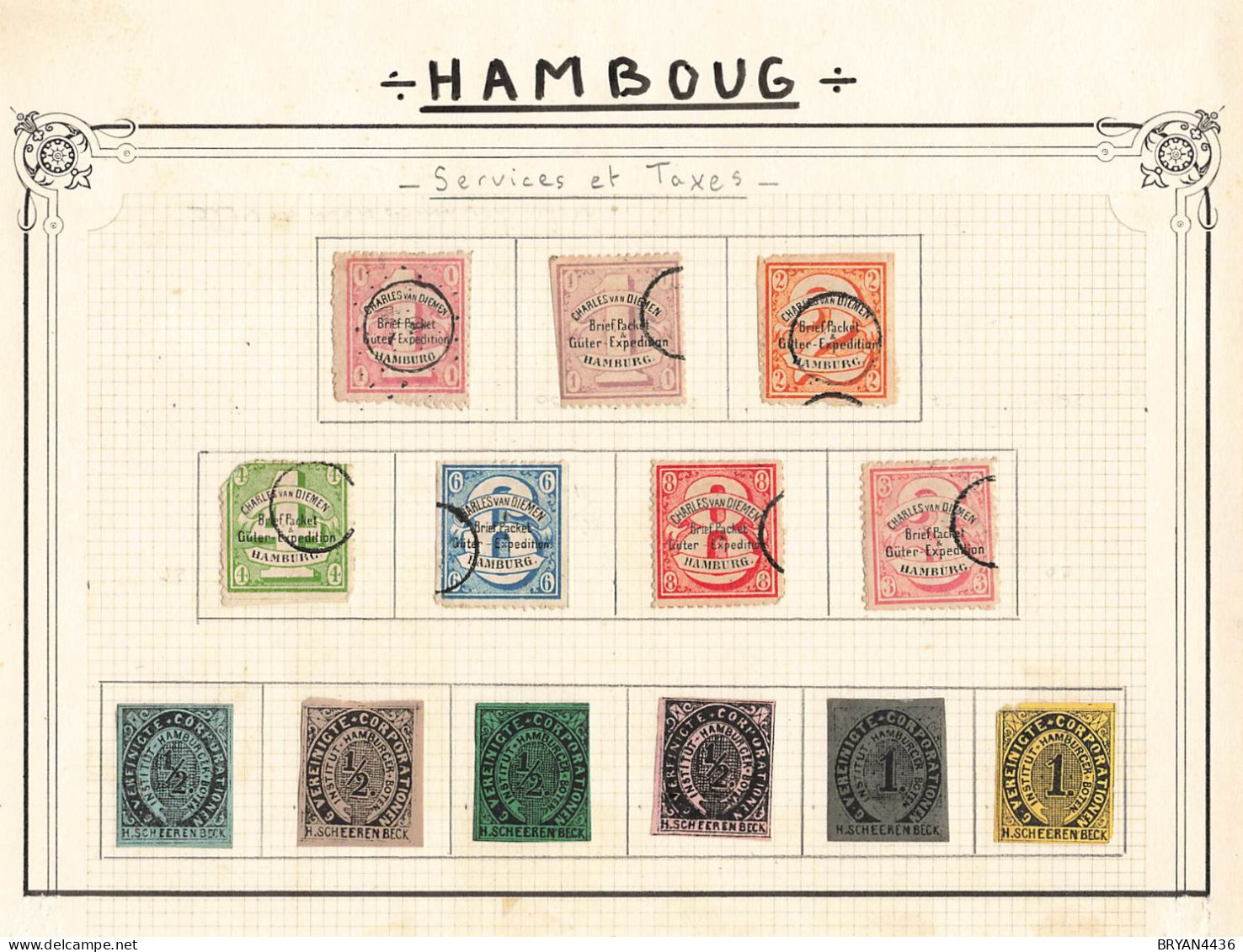 HAMBOURG - SERVICES & TAXES - Montage Collectionneur Ancien, état. - Hamburg