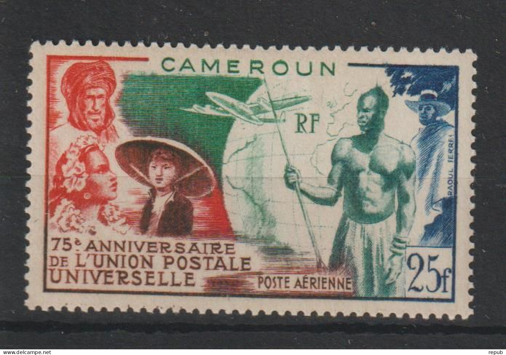 Cameroun 1949 UPU PA 42, 1 Val * Charnière MH - Poste Aérienne