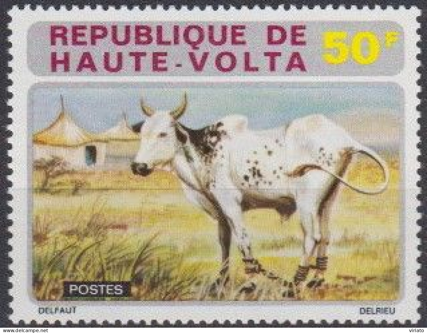 Upper Volta 1972 (Mi 408) - Zebu (Bos Primigenius Indicus) - Koeien