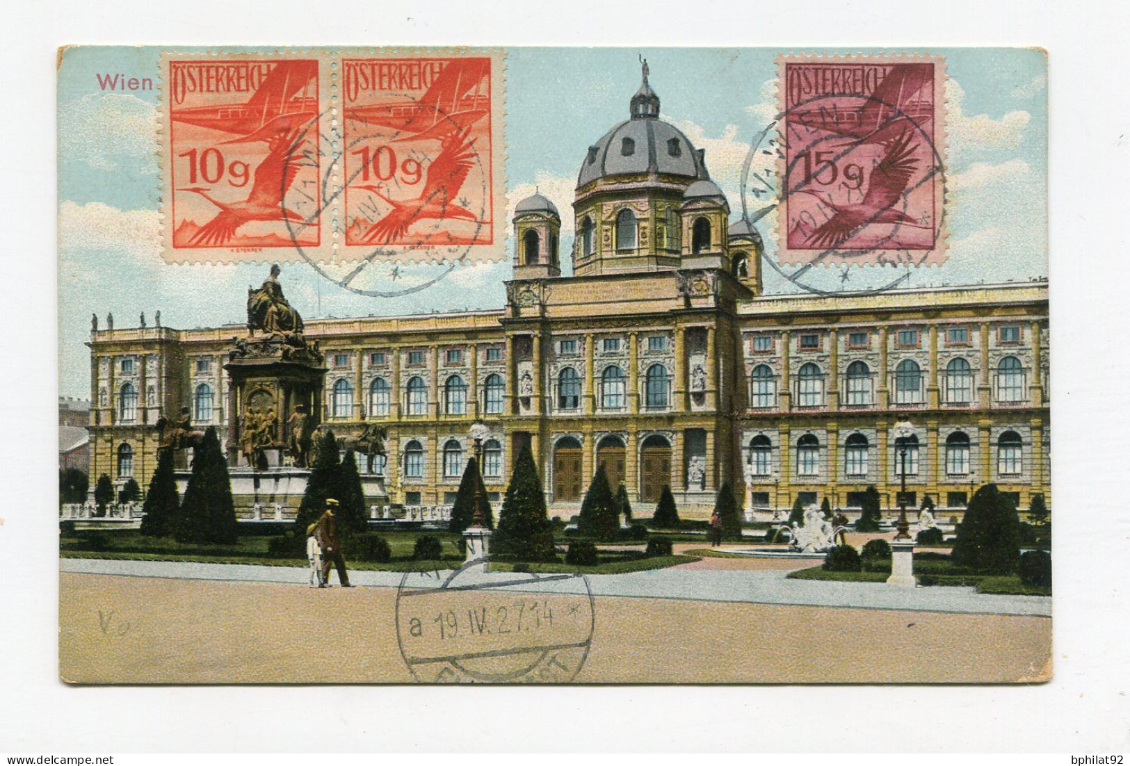 !!! AUTRICHE, CARTE POSTALE PAR AVION DE VIENNE DE 1927 POUR MONTE CARLO - Lettres & Documents