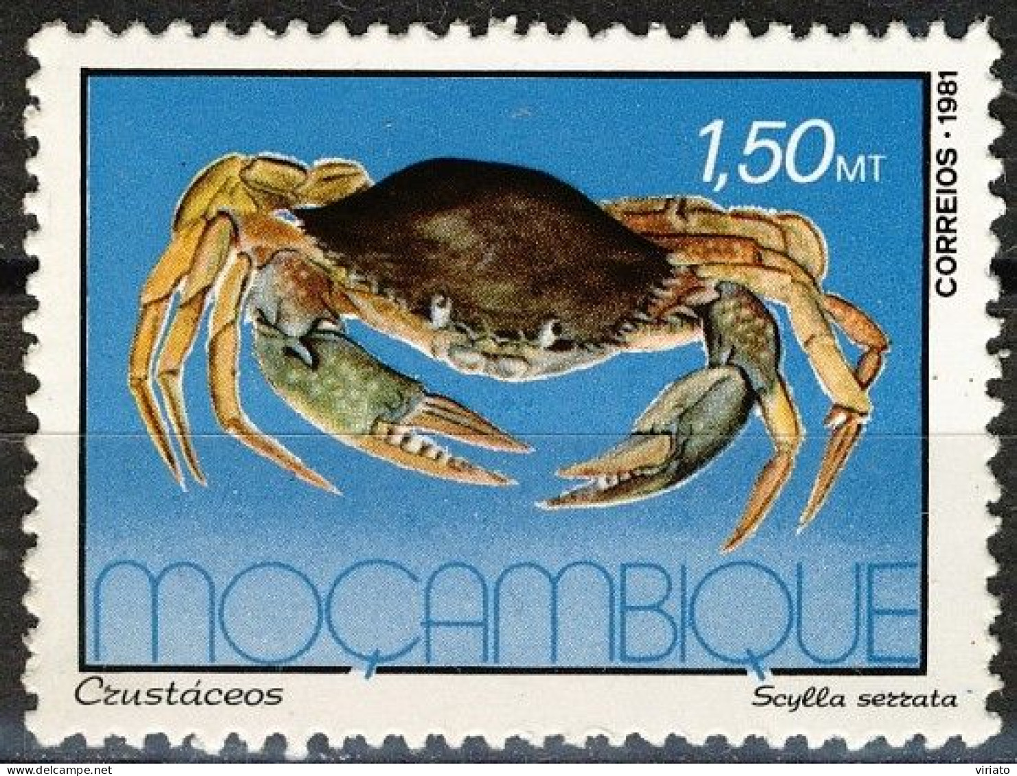 Mozambique 1981 (MNH) (mi 860) - Mud Crab Or Mangrove Crab (Scylla Serrata) - Crustacés