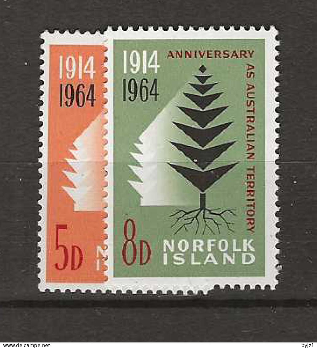 1964 MNH Norfolk Island Mi 57-58 Postfris** . - Norfolk Island