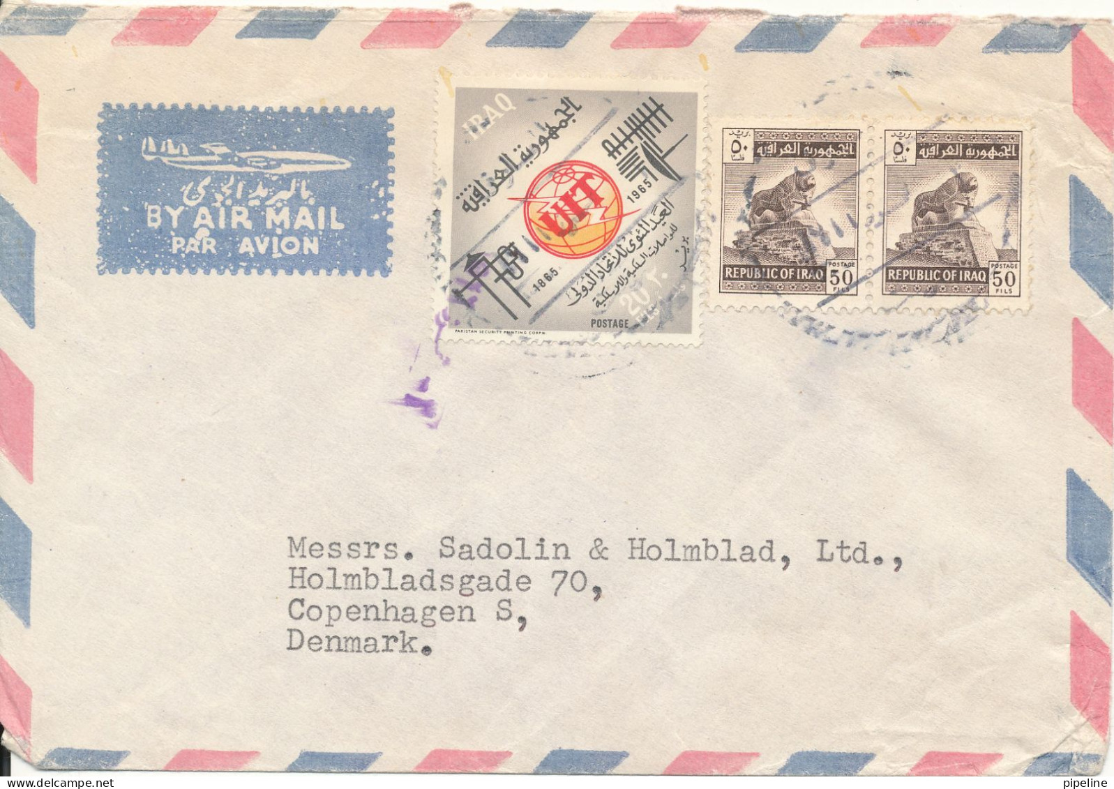 Iraq Air Mail Cover Sent To Denmark - Iraq