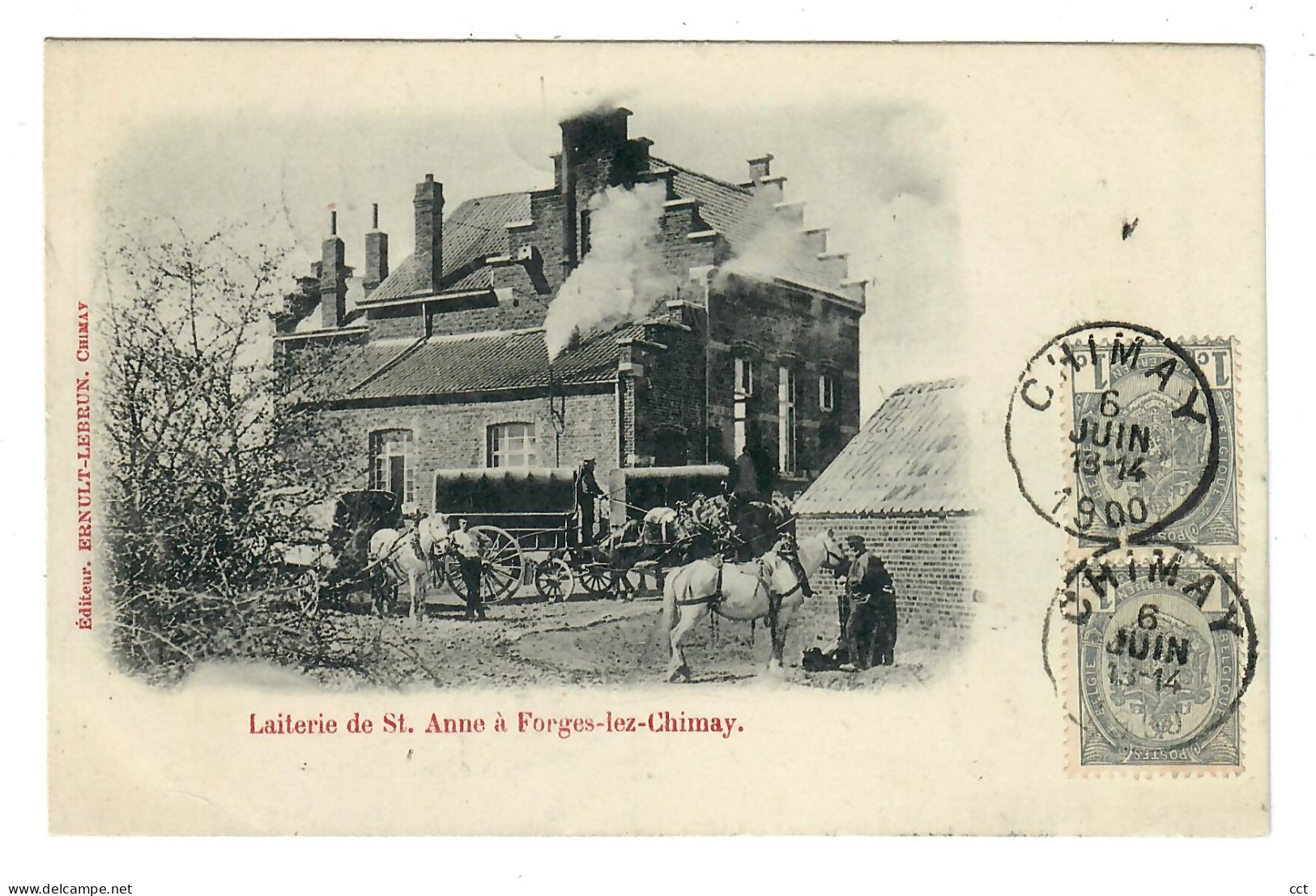 Forges-lez-chimay Laiterie De St. Anne     ATTELAGE  CHEVAUX  1900 - Chimay