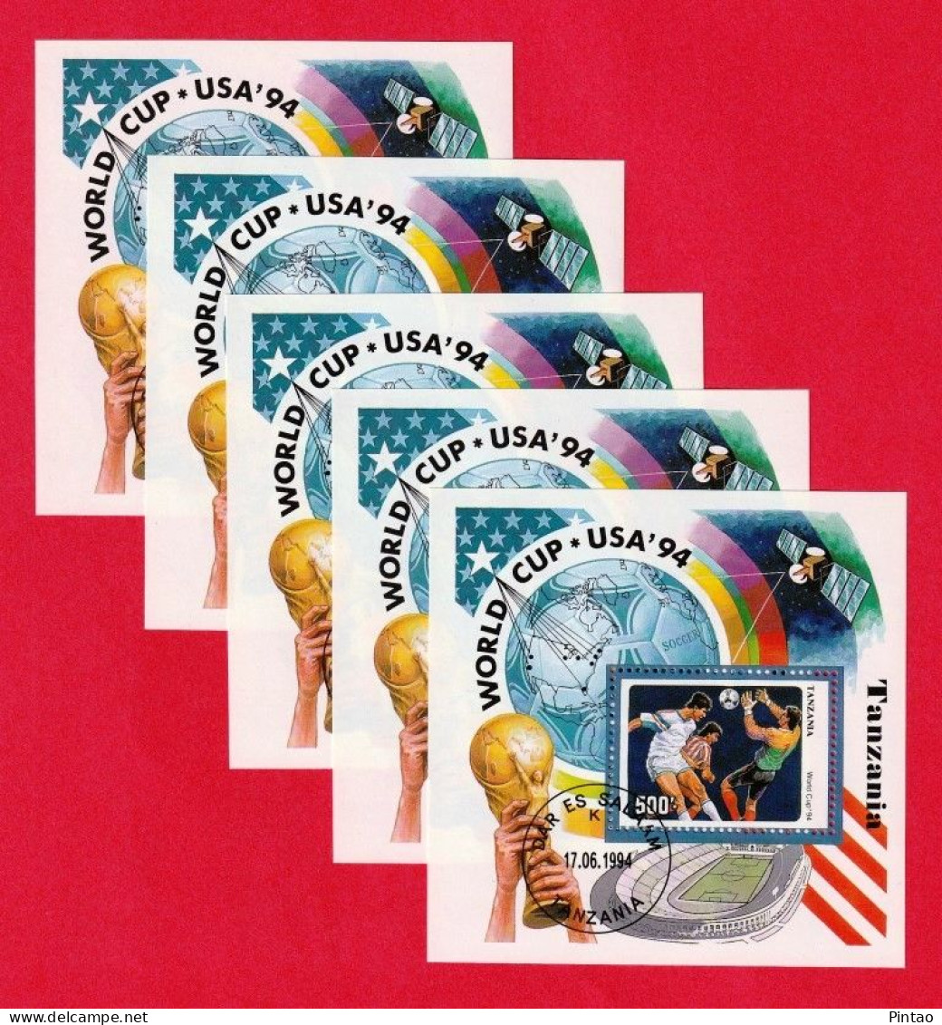 DPT1304v5r- TANZÂNIA 1994- CTO (MUNDIAL DE FUTEBOL EUA' 94)_ X5 - 1994 – USA