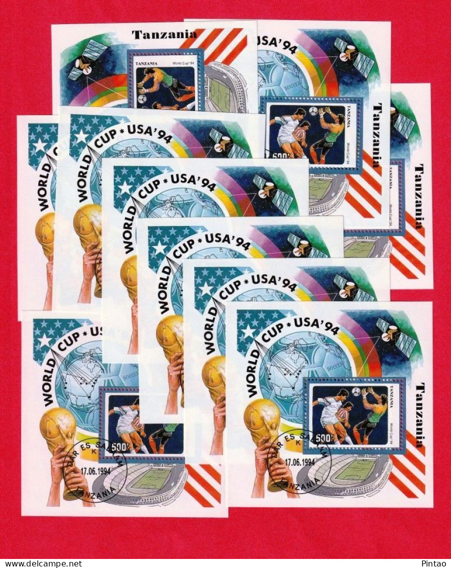 DPT1304v10r- TANZÂNIA 1994- CTO (MUNDIAL DE FUTEBOL EUA' 94)_ X10 - 1994 – USA