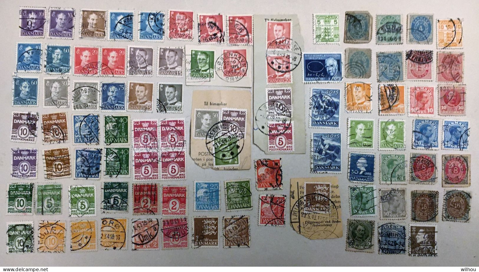 LOT DE 91TIMBRES OBLITERES TOUS DIFFERENTS OU PAIRES DANEMARK - Collezioni