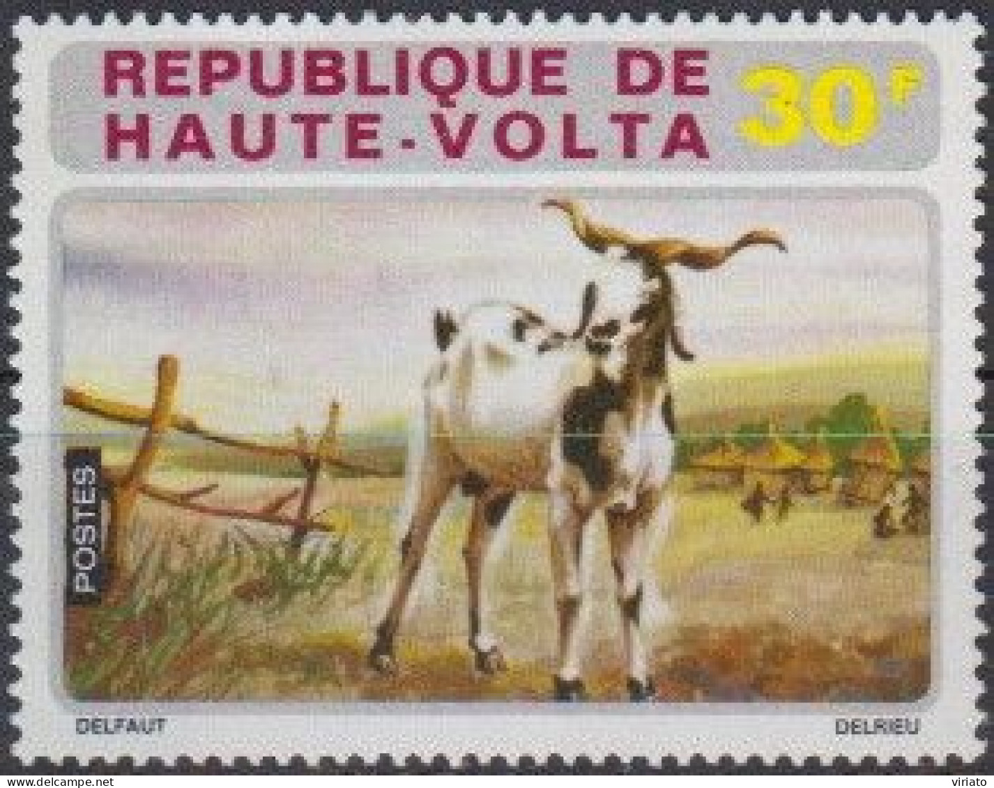 Upper Volta 1975 (Mi 407) - Domestic Goat (Capra Aegagrus Hircus) - Ferme