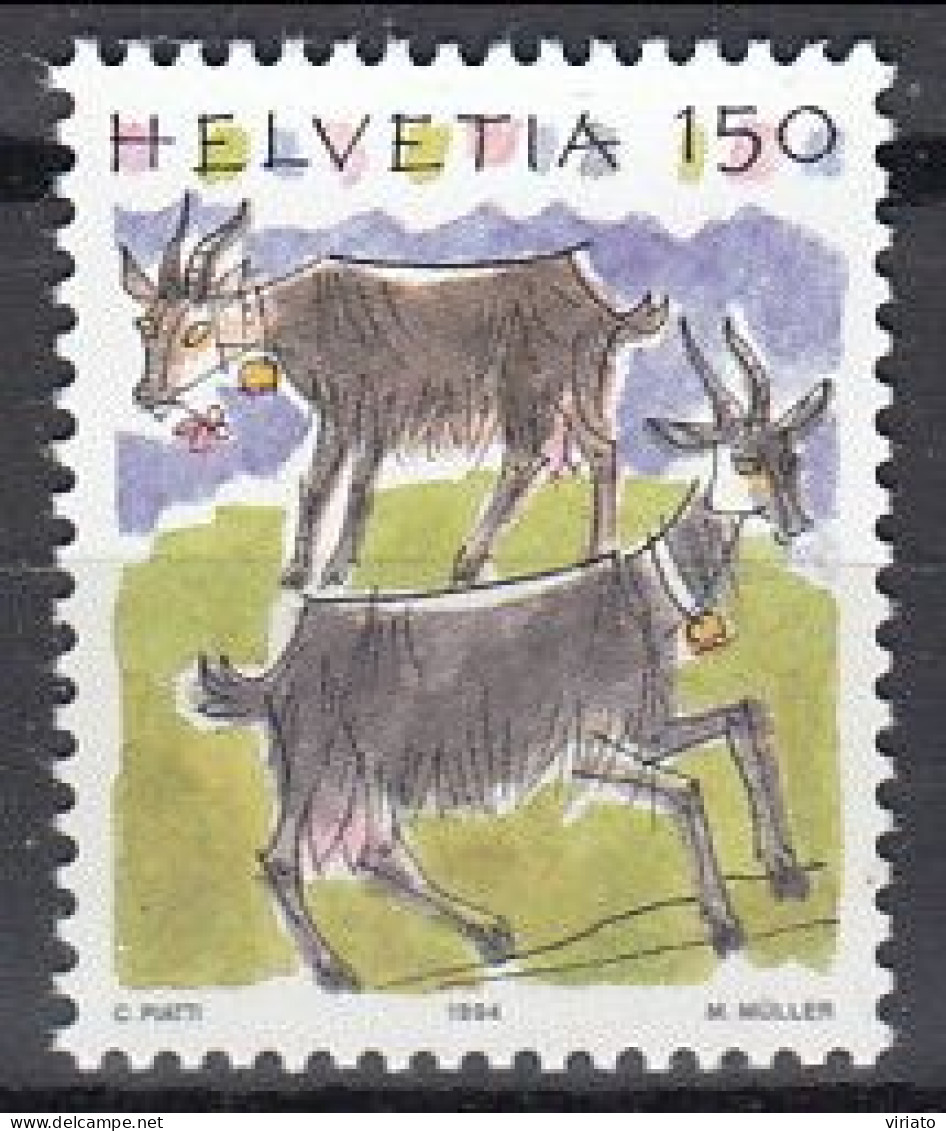 Switzerland 1994 (MNH) (Mi 1531) - Goat (Capra Aegagrus Hircus) - Ferme