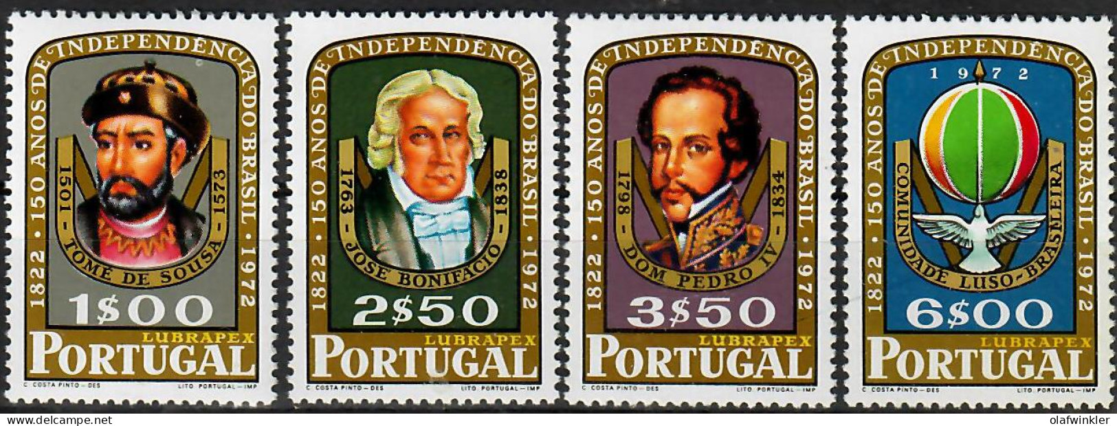 1972 Independência Do Brasil AF 1167-70 / Sc 1156-9 / YT 1165-8 / Mi 1181-4 Novo / MNH / Neuf / Postfrisch [zro] - Neufs