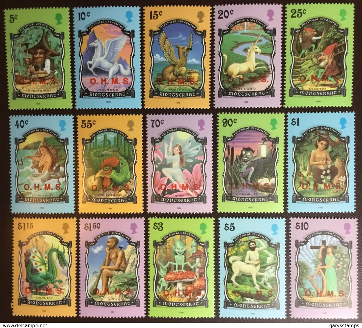 Montserrat 1997 Mythical Creatures Official Set MNH - Montserrat