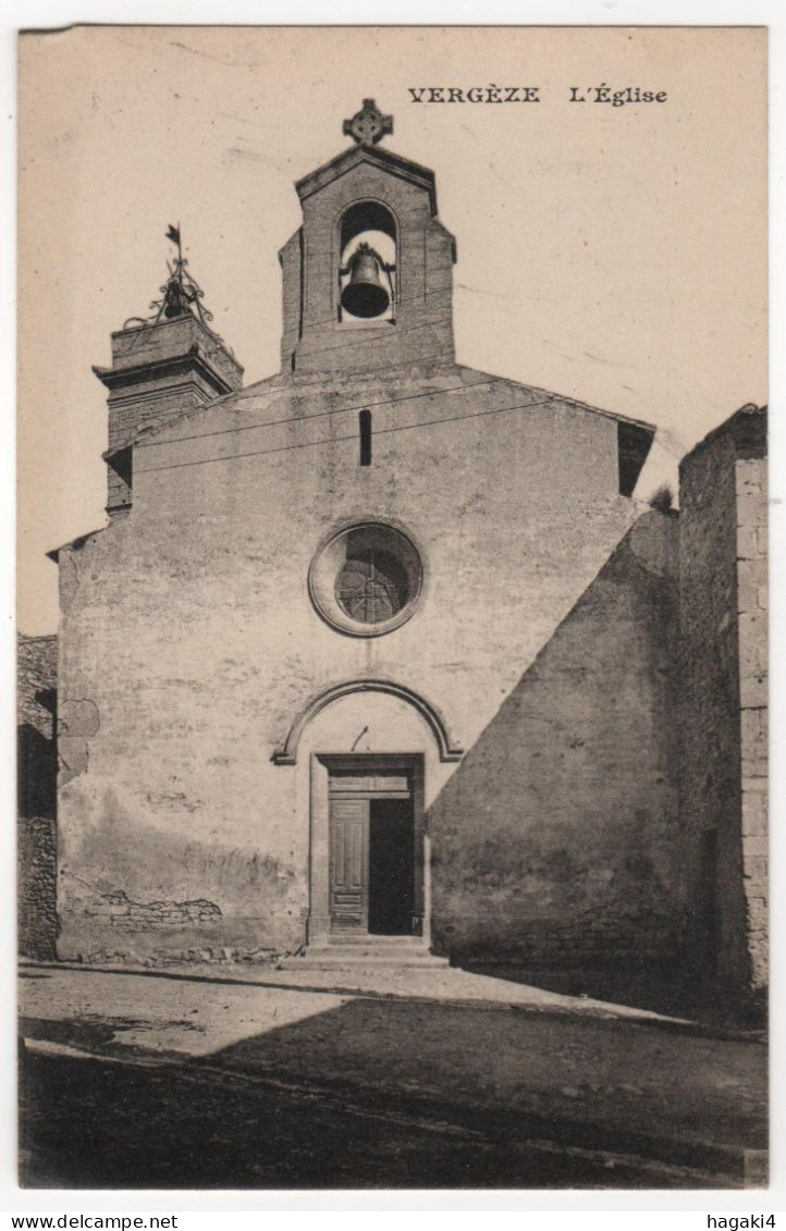 CPA 30 : VERGEZE - L'Eglise - Ed. Bernheim à Nîmes ?- - Vergèze