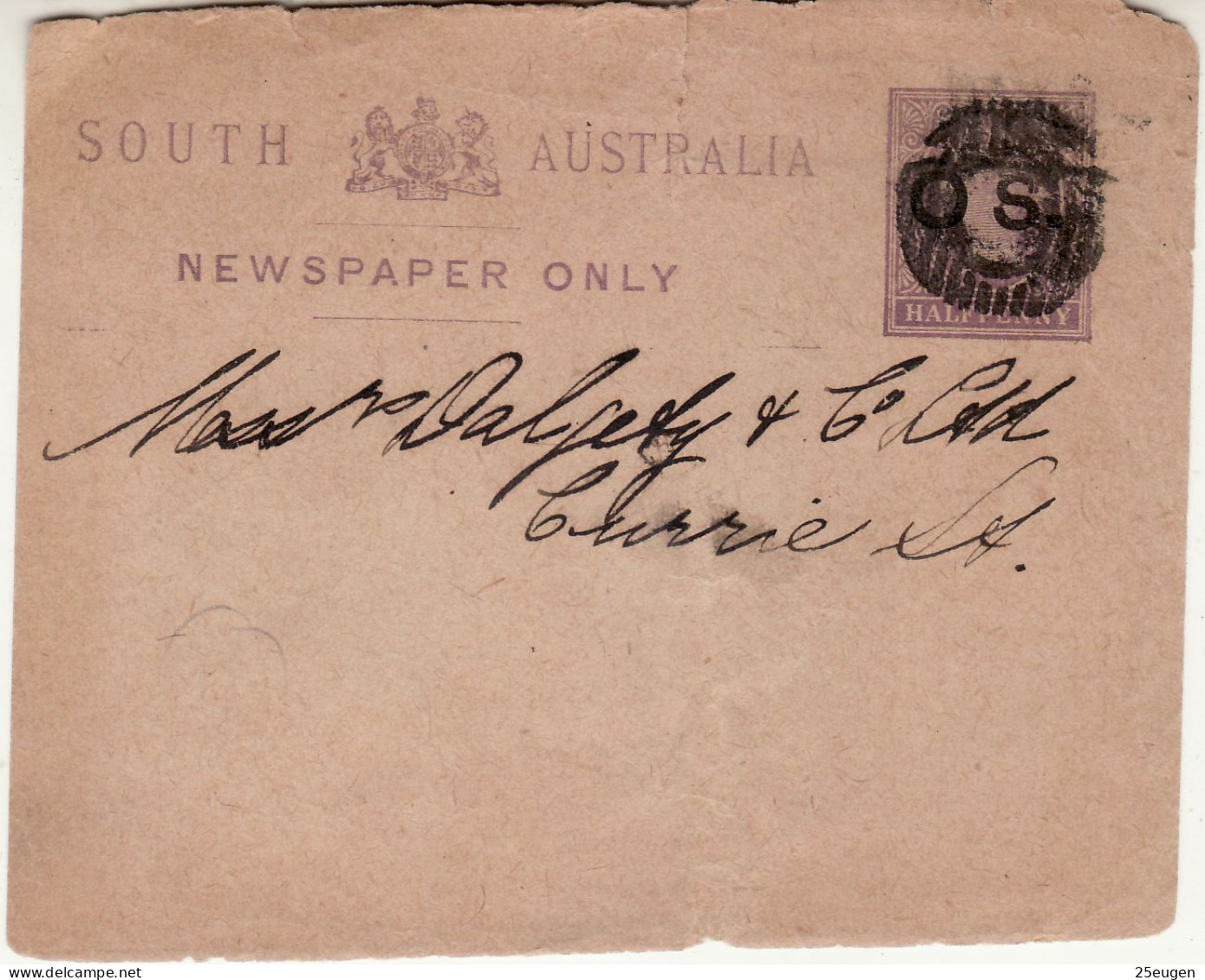 SOUTH AUSTRALIA 1885  WRAPPER SENT /PART / - Covers & Documents