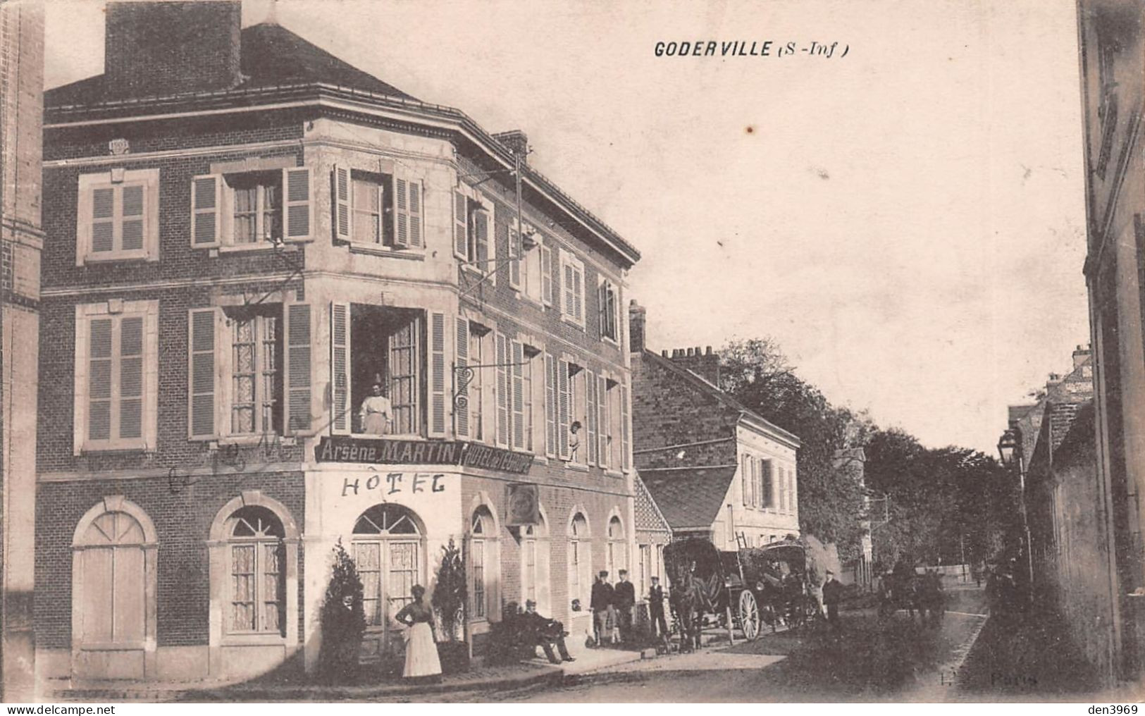 GODERVILLE (Seine-Maritime) - Hôtel De L'Europe, Arsène Martin - Attelages De Chevaux - Goderville