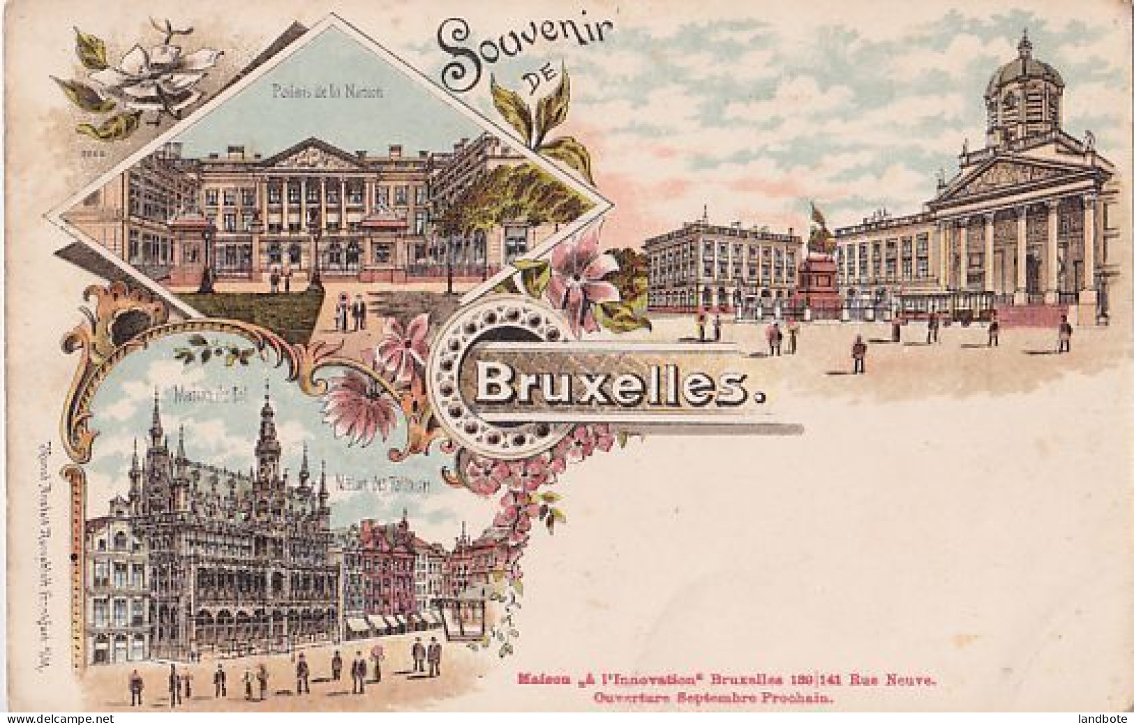 Bruxelles - 4 X Litho Rosenblatt + 1 Litho Brandes - Mehransichten, Panoramakarten