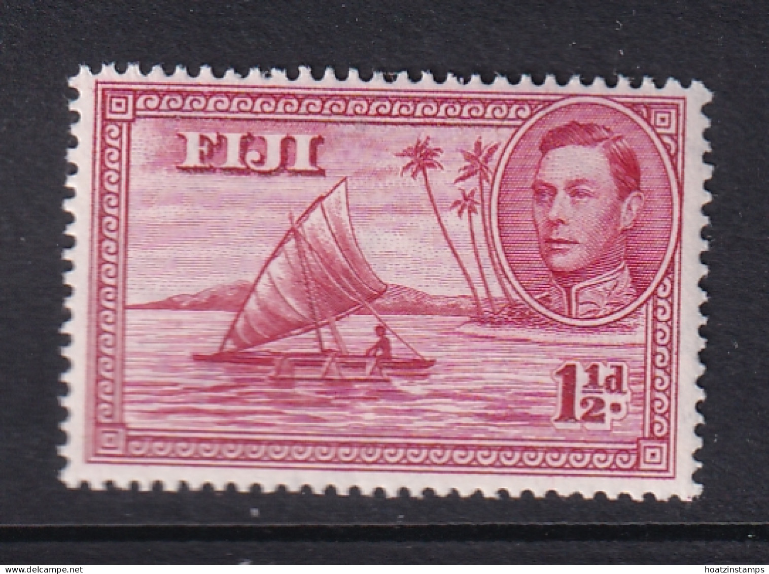 Fiji: 1938/55   KGVI    SG252    1½d    Carmine  [Perf: 13½][Die II]  MNH - Fiji (...-1970)