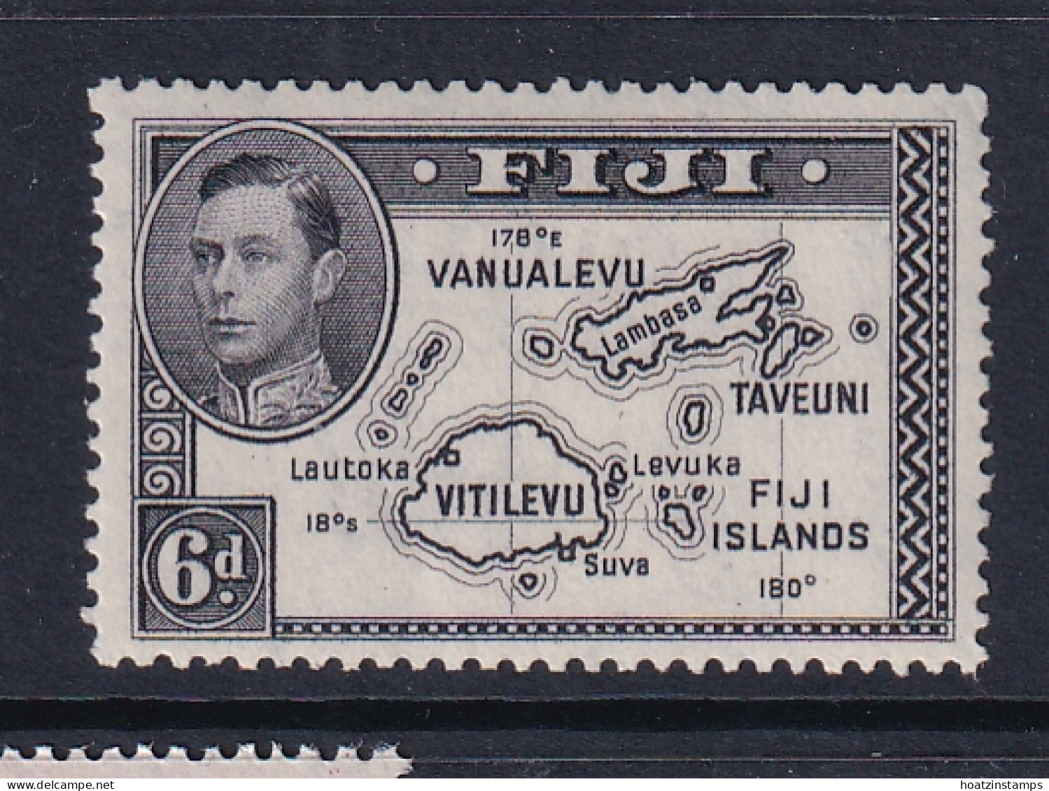 Fiji: 1938/55   KGVI    SG261a    6d   Violet-black   [Die II] [Perf: 13½]  MH - Fiji (...-1970)