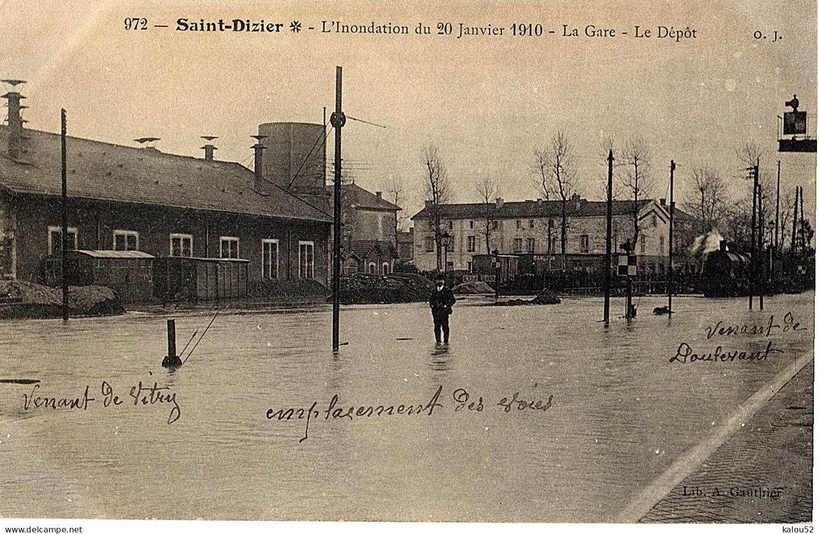 +++saint Dizier+++                Inondation Du 20 Janvier 1910    L Gare Le Depot - Saint Dizier