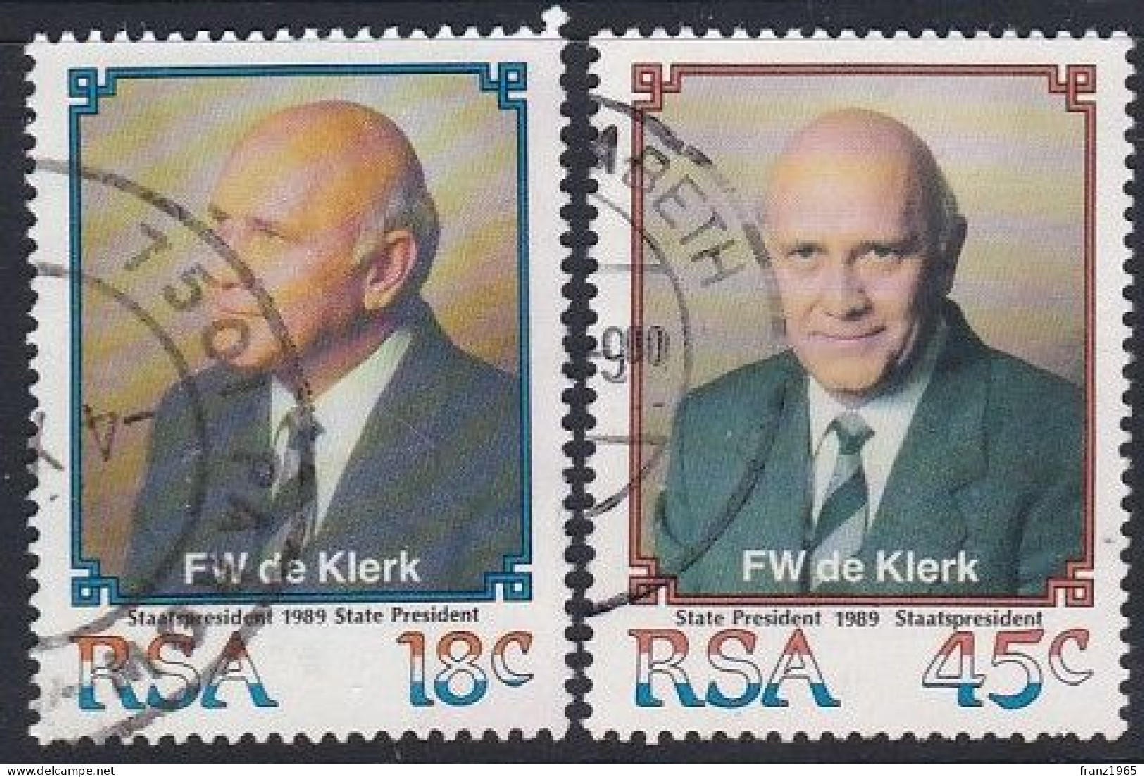 Frederik Willem De Klerk - 1989 - Oblitérés