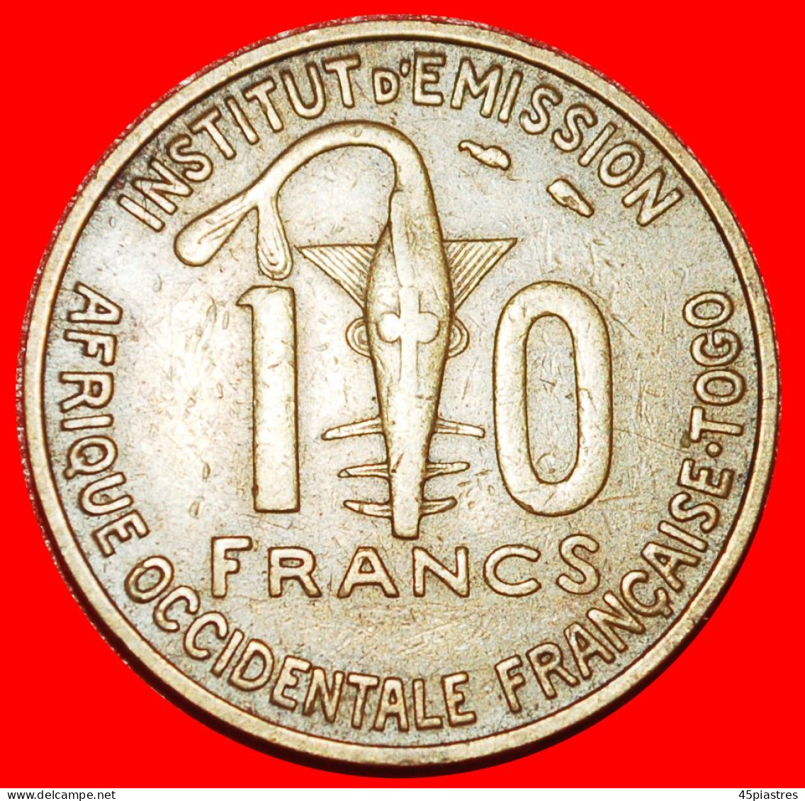 * GOLD SWORDFISH FRANCE: FRENCH WEST AFRICA  10 FRANCS 1957 TOGO! · LOW START ·  NO RESERVE! - Togo