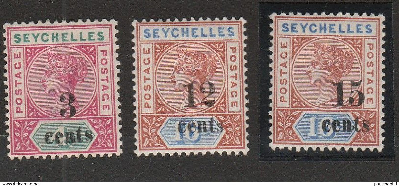 Seychelles 1893 - 3 Val. MH - Seychelles (...-1976)