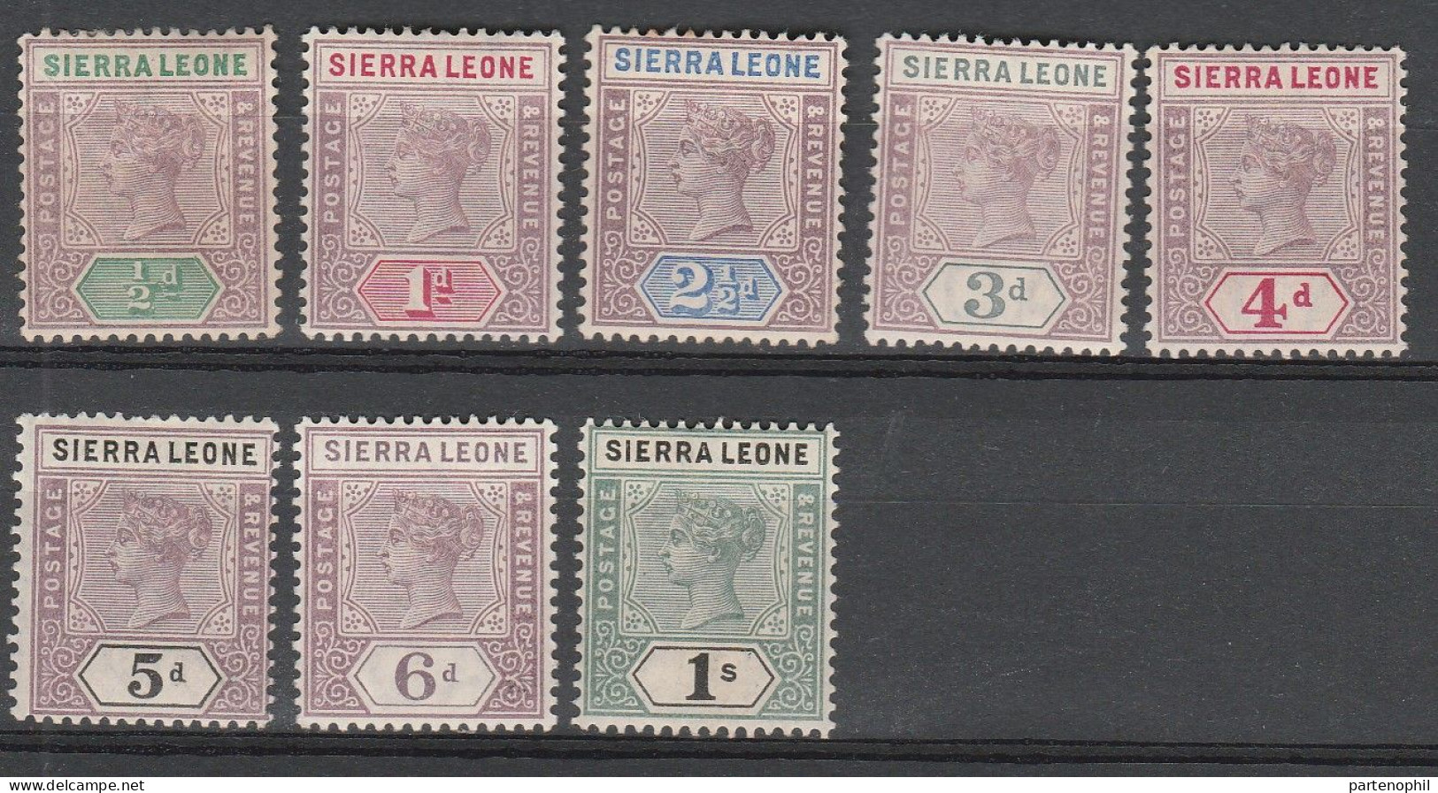 Sierra Leone 1897 - 8 Val. MH - Sierra Leone (...-1960)
