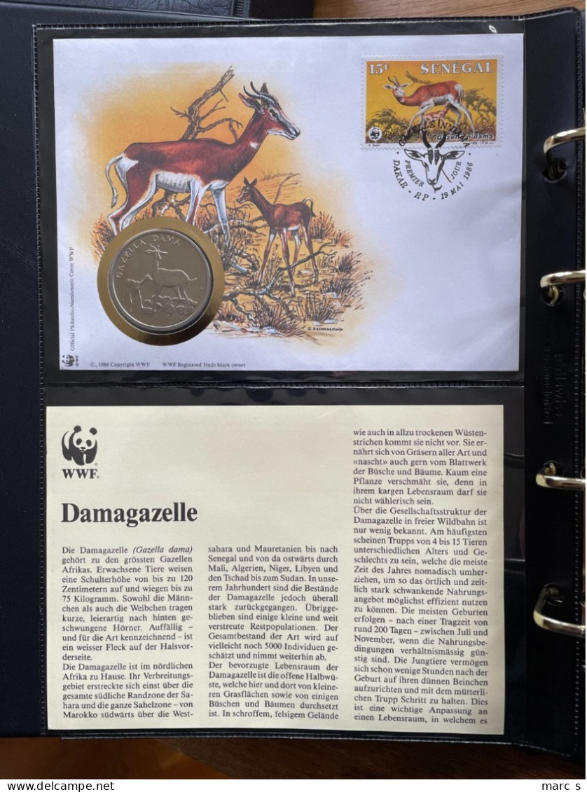 COLLECTION / SAMMLUNG  16 NUMISBRIEF WWF - ANIMAUX - FORTE COTE - Non Classés