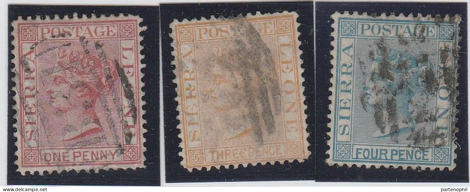Sierra Leone 1875-96 - 3 Val. Used - Sierra Leone (...-1960)